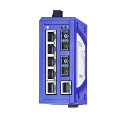 Hirschmann 942 132-012 Unmanaged DIN Rail Mount Switch 6 x 10/100 Base-TX RJ45 2 x 100 Base-FX -Port 12/24VDC